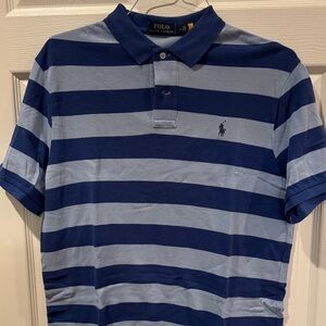 Polo by Ralph Lauren Navy and Light Blue Striped Polo Shirt